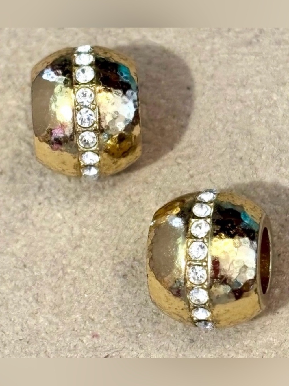 🆕Listing! 🆕 Brighton Silver Screen beads Hammered gold Clear crystals Retired